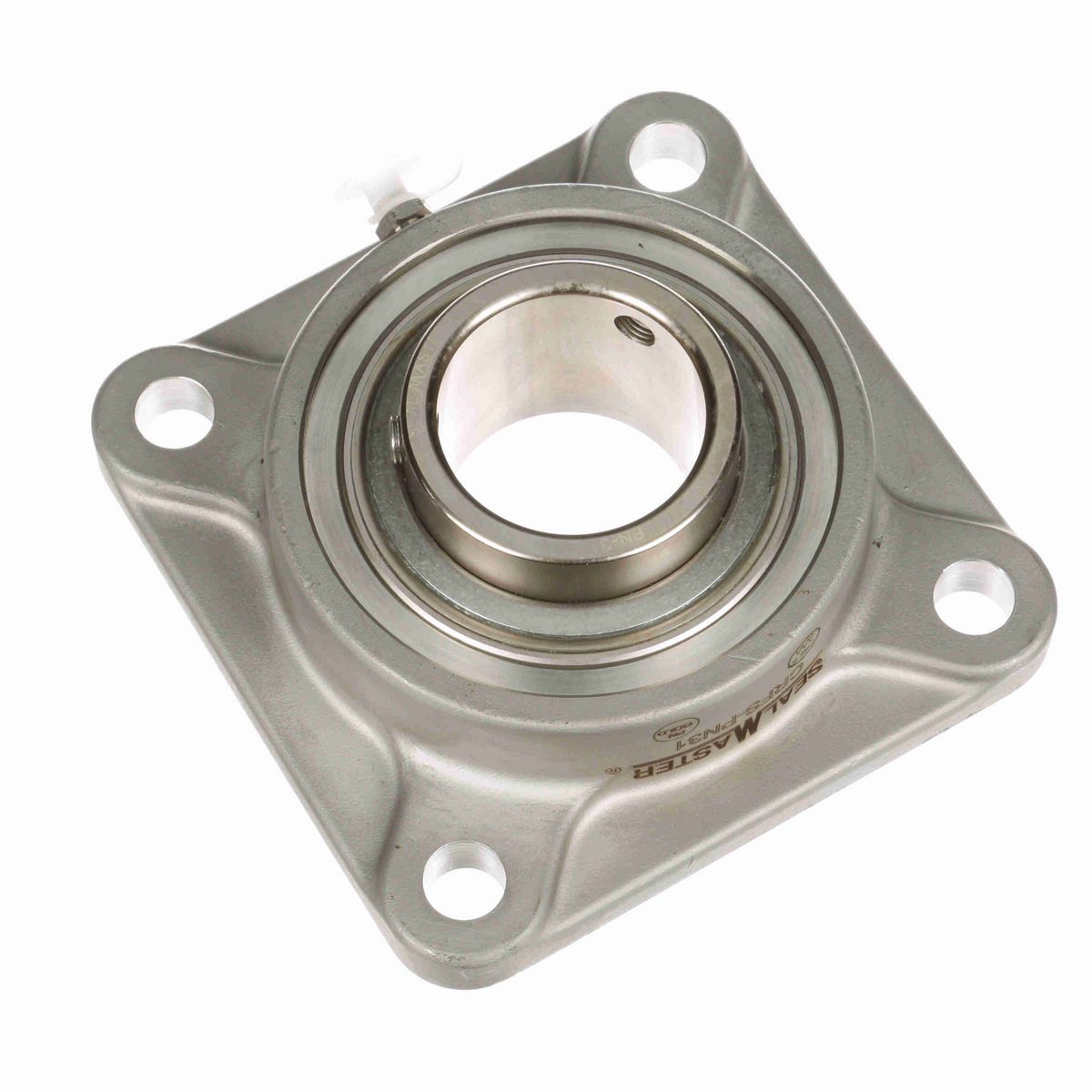Sealmaster Mounted Stainless Steel Four Bolt Flange Ball Bearing - 52100 Bearing Steel, Phosphorus Nickel Coated - Setscrew Lock - Corrosion Resistant - CRFS-PN31
