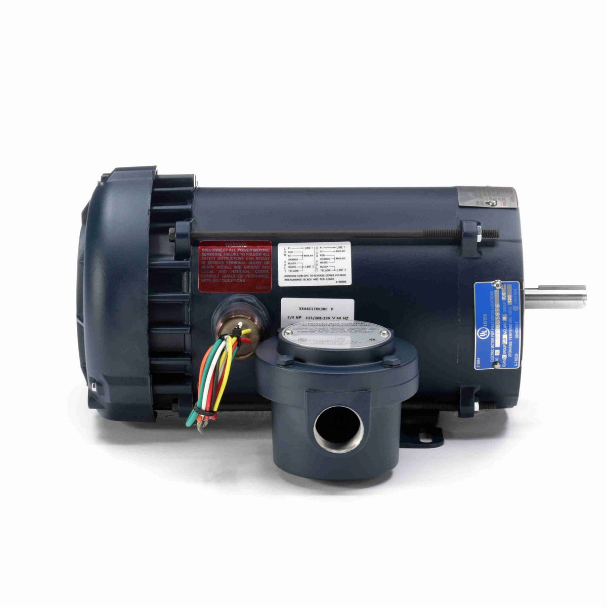 LEESON Explosion Proof Motor, 0.75 HP, 1 Ph, 60 Hz, 115/208-230 V, 1800 RPM, 56C Frame, EPFC - 116612.00