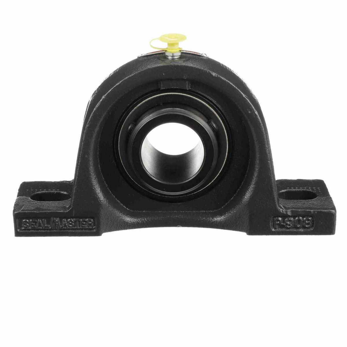 Sealmaster Mounted Cast Iron Two Bolt Pillow Block Ball Bearing - 52100 Bearing Steel, Black Oxided - Double Setscrew Lock - MSPD-27