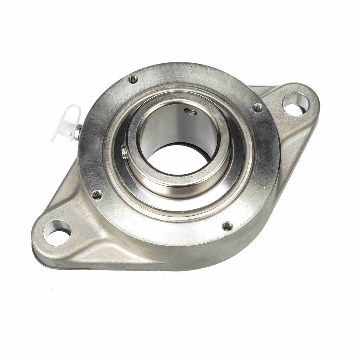 Sealmaster Mounted Stainless Steel Two Bolt Flange Ball Bearing - 52100 Bearing Steel, Phosphorus Nickel Coated - Setscrew Lock - Corrosion Resistant - CRBFTS-PN24