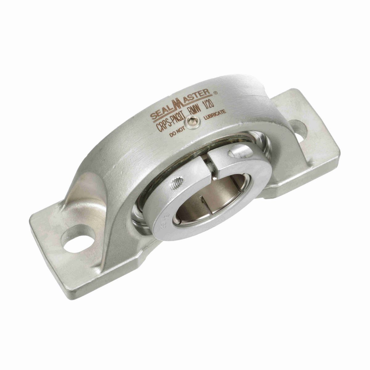 Sealmaster Mounted Stainless Steel Two Bolt Pillow Block Ball Bearing - 52100 Bearing Steel, Phosphorus Nickel Coated - Concentric Lock - Corrosion Resistant - Reduced Maintenance - Lubed for Life - CRPS-PN31T RMW