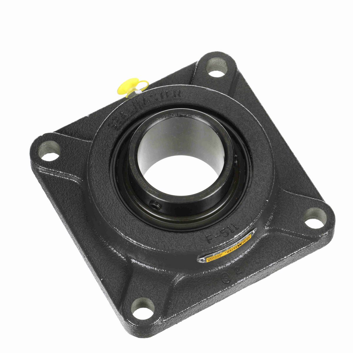 Sealmaster Mounted Cast Iron Four Bolt Flange Ball Bearing - 52100 Bearing Steel, Black Oxided - Setscrew Lock - High Contamination - SF-39 DRT