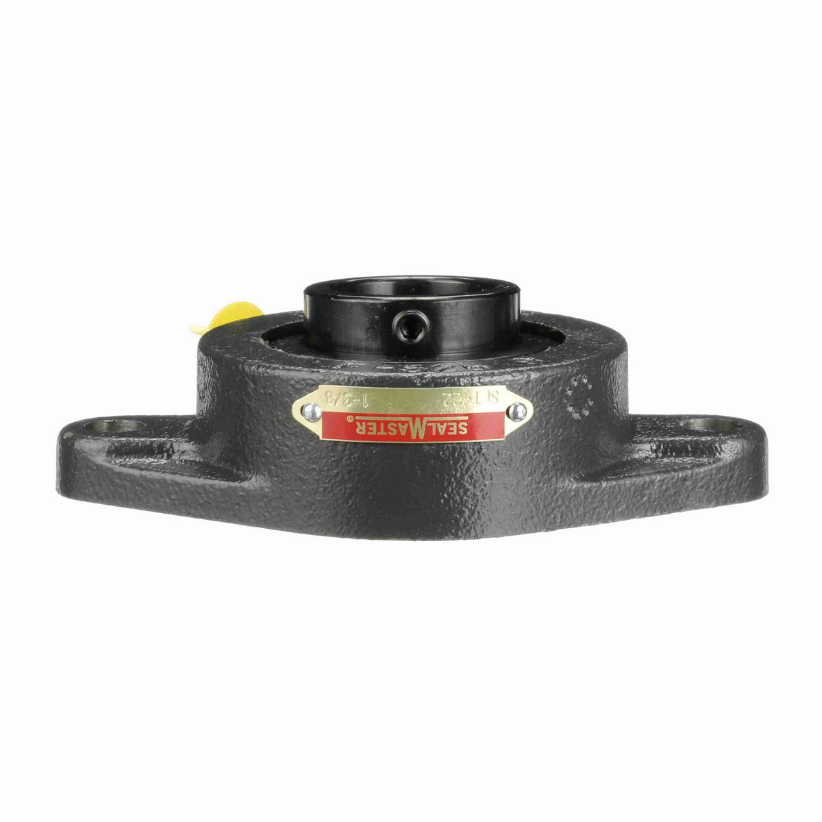 Sealmaster Mounted Cast Iron Two Bolt Flange Ball Bearing - 52100 Bearing Steel, Black Oxided - Setscrew Lock - SFT-22