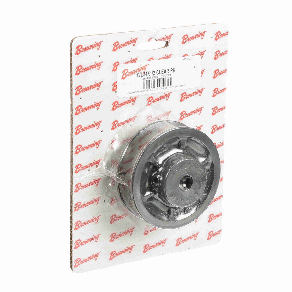 Browning 1 Groove Cast Iron Finish Bore FHP Variable Pitch Sheave Clear Pack - 1VL34X1/2 CLEAR PK