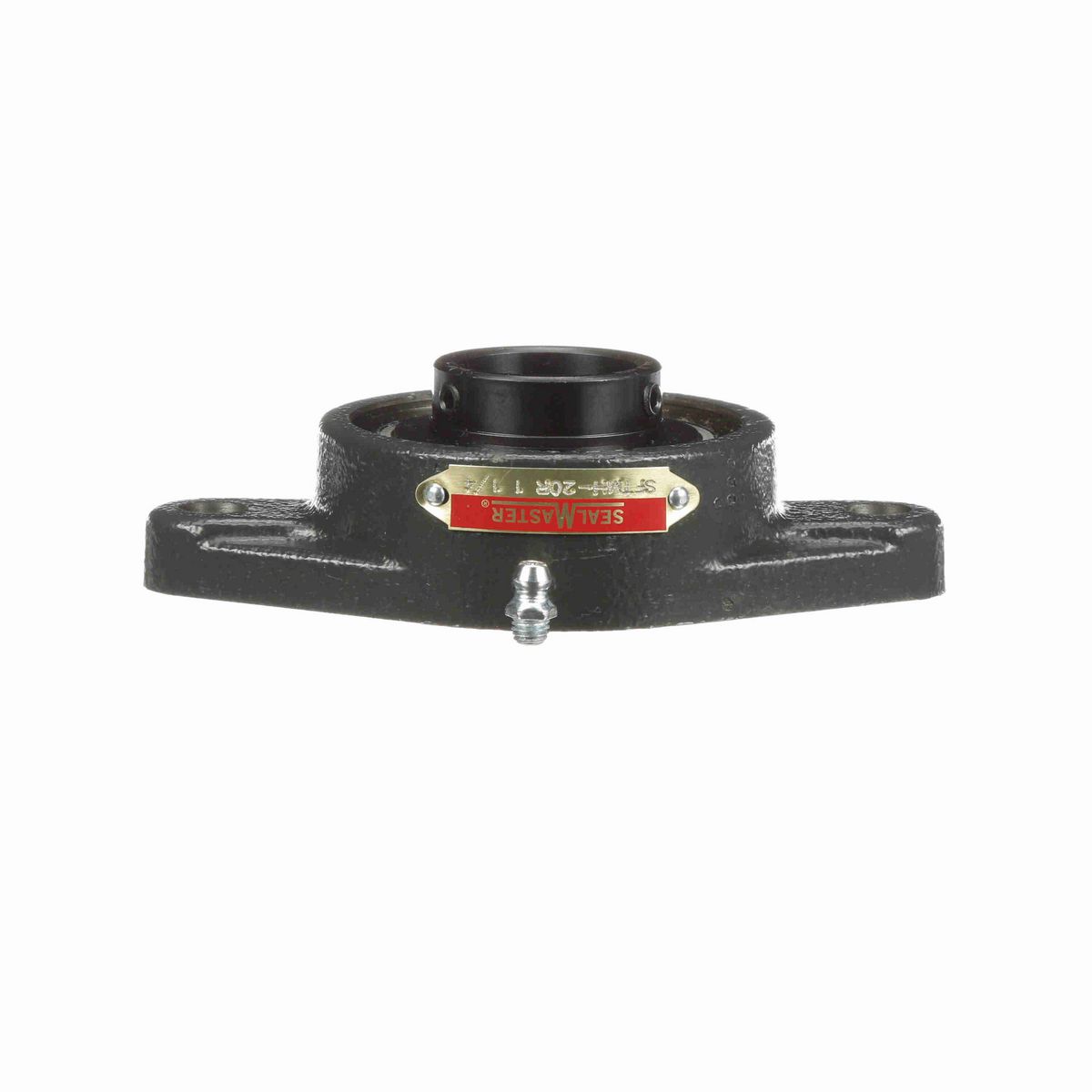 Sealmaster Mounted Cast Iron Two Bolt Flange Ball Bearing - 52100 Bearing Steel, Black Oxided - Setscrew Lock - SFTMH-20R