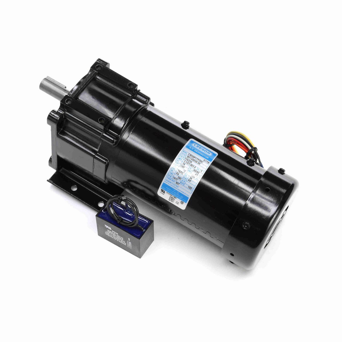 LEESON Parallel Shaft Gearmotor, 0.16 HP, 1 Ph, 60 Hz, 115 V, 16 RPM, 38 Frame, TEFC - M1145030.00