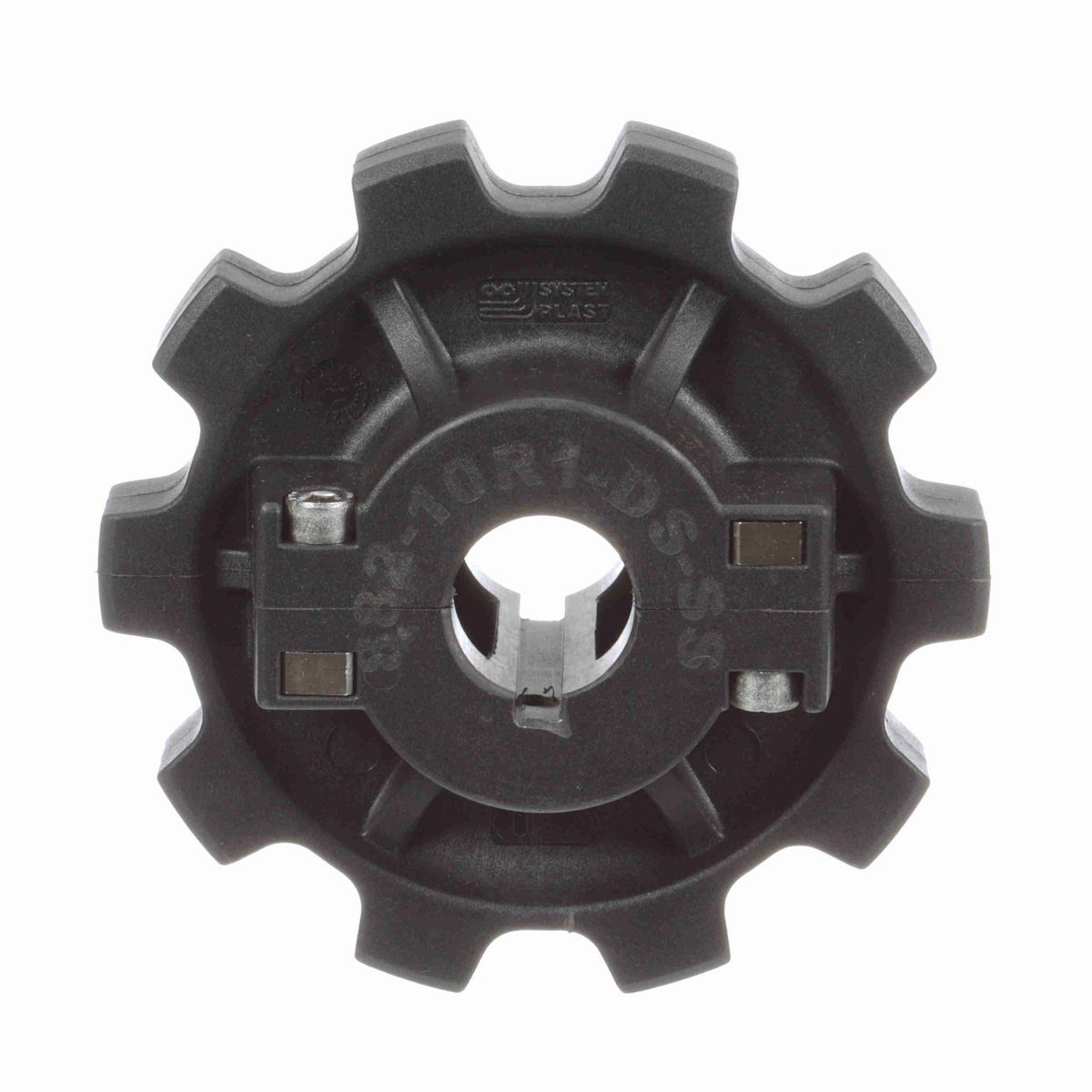 System Plast 882 Series Split Molded Sprocket with 10 Teeth, a 1in Round Shaft-Ready Bore and Setscrew - 882-10R1-DS-SS
