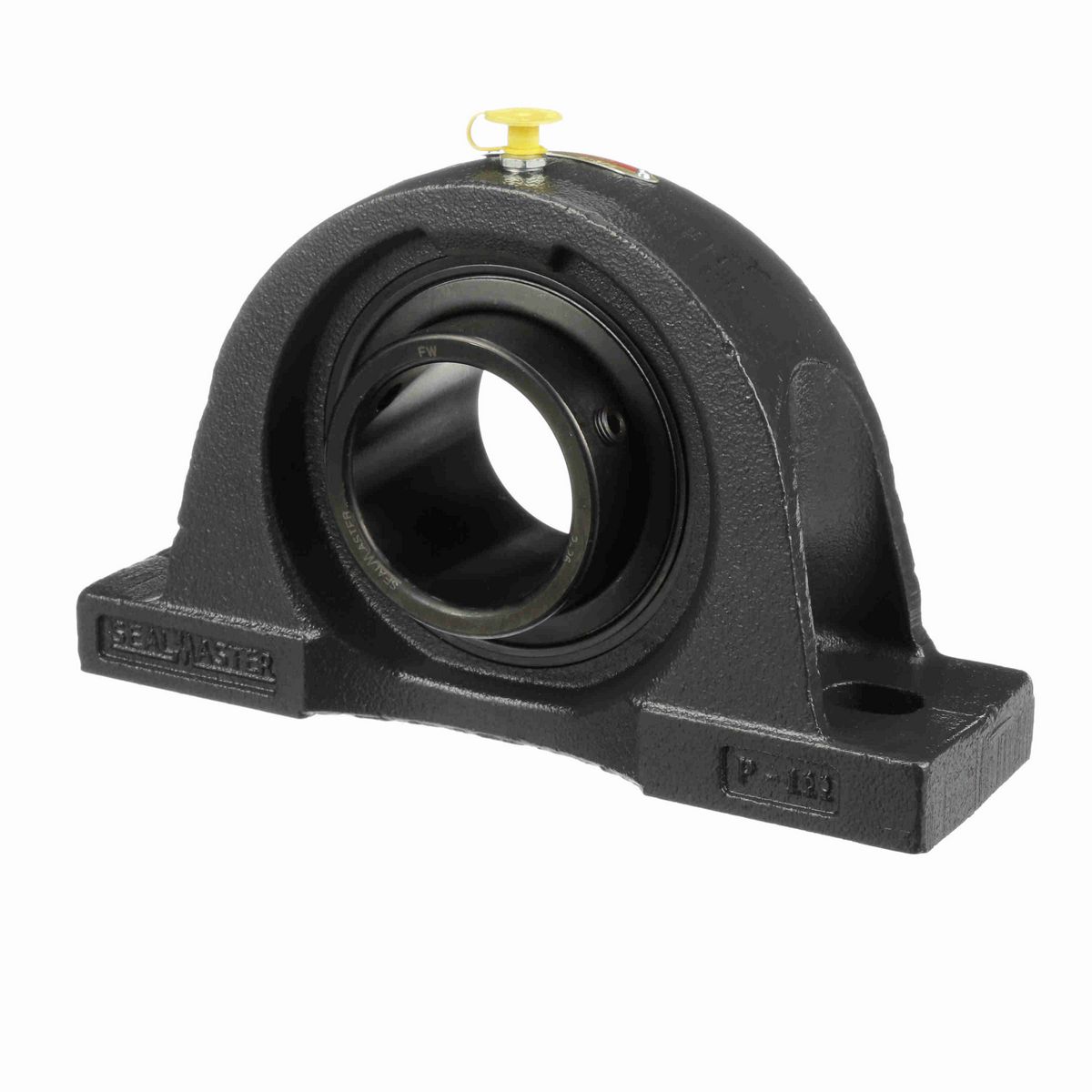 Sealmaster Mounted Cast Iron Two Bolt Pillow Block Ball Bearing - 52100 Bearing Steel, Black Oxided - Setscrew Lock - NP-38