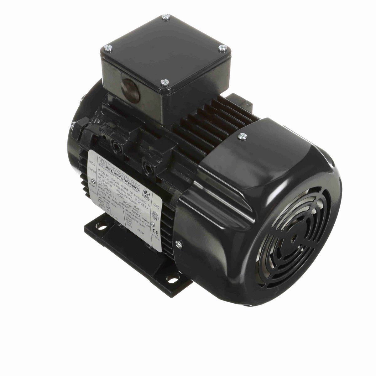 LEESON Aluminium Motor, 0.75 HP, 3 Ph, 60 Hz, 575 V, 1800 RPM, 80M Frame, TEFC - R410
