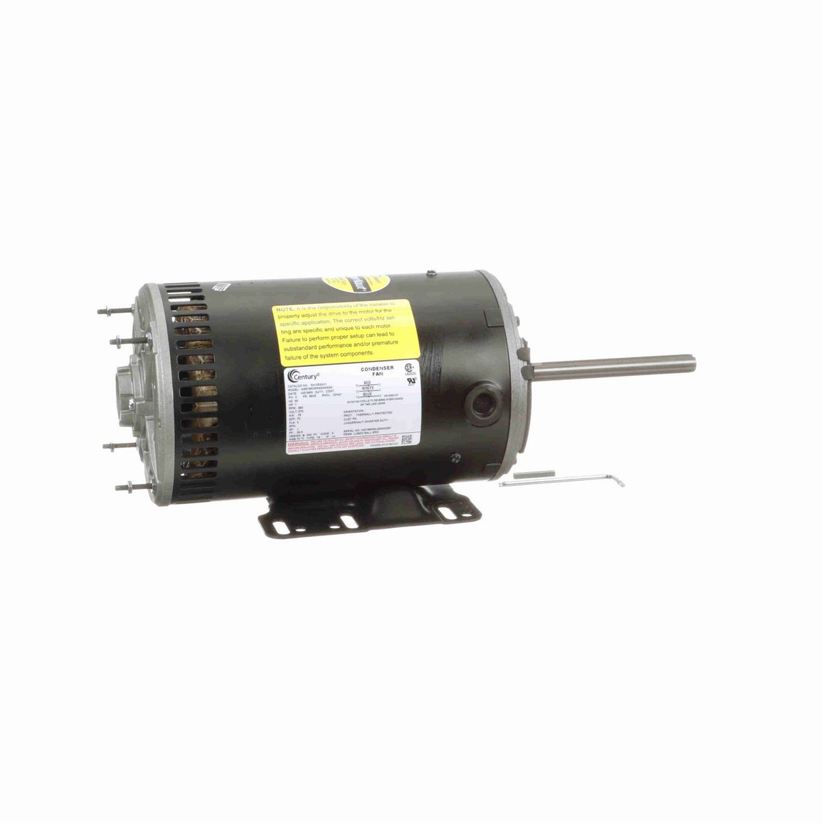 Century JuggerNaut® Condenser Fan Motor, 1 HP, 3 Ph, 60 Hz, 575 V, 900 RPM, 56HZ Frame, OPAO - 5H1053AV1