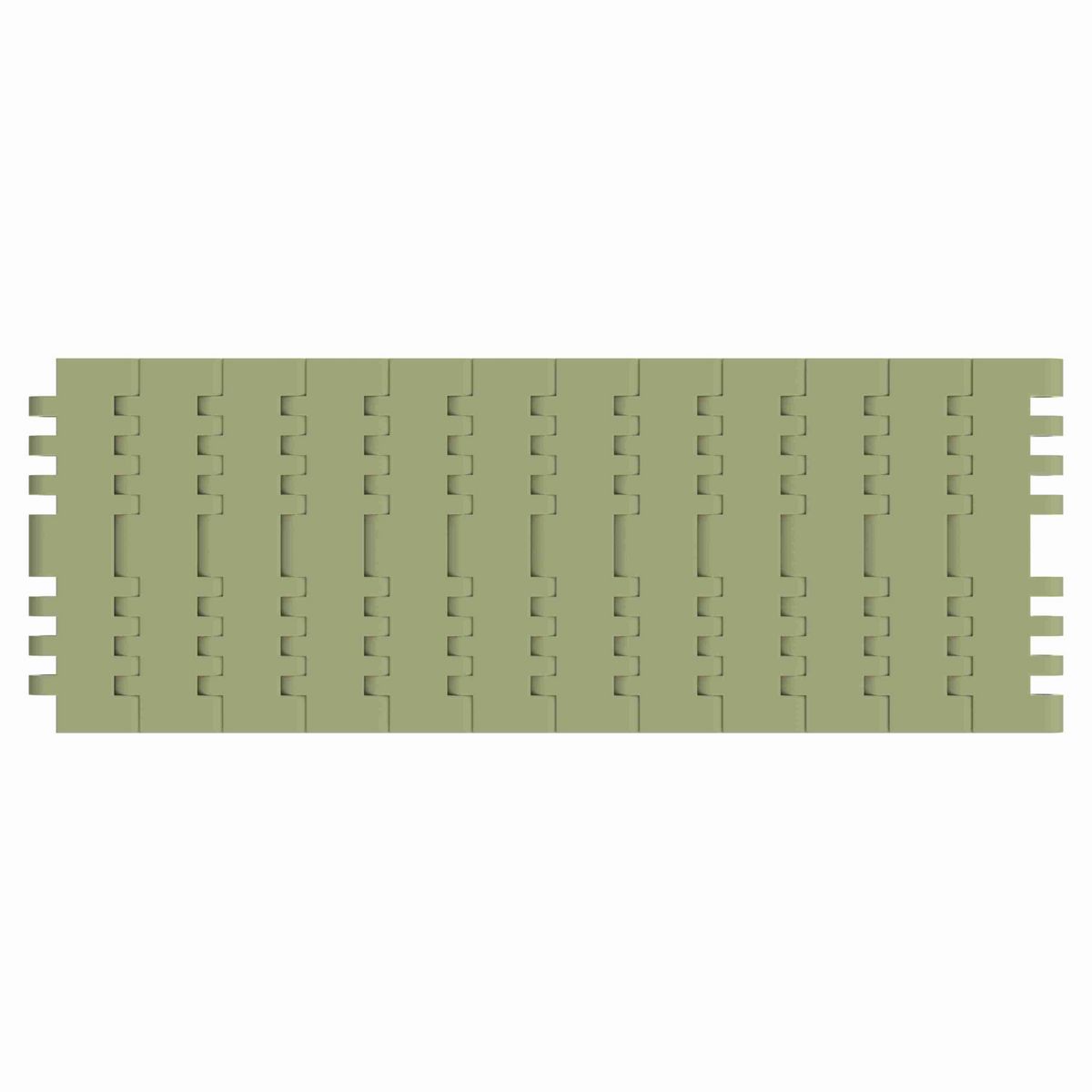 Rexnord 7705 Straight Running Solid Top, Material: Green Abrasion Resistant Polyamide, Width: 4.5in, Pitch: 1in - 81426361