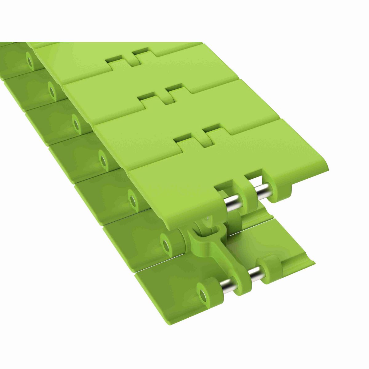 Rexnord 820 Straight Running Solid Top, Material: Bright Lime-Green Dry PET Low Friction, Width: 3.25in, Pitch: 1.5in - 10479417