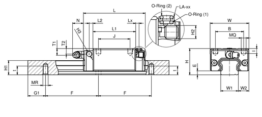 Направляющая система SNR LGBXH35BN2FFC00450NZ3-1-0-25.0N