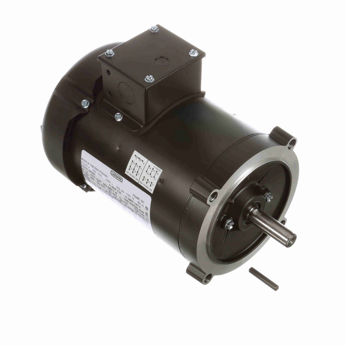 LEESON Speed Ratio Motor, 0.75 HP, 3 Ph, 60 Hz, 230/460 V, 1800 RPM, 56C Frame, TEFC - Y376
