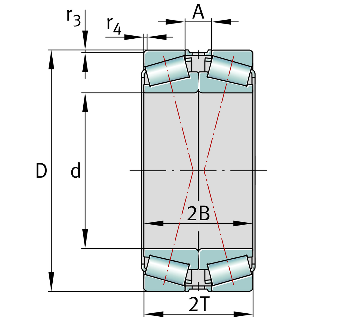 Комплект конического роликоподшипника FAG 32944-DF-J30PC-A400-450