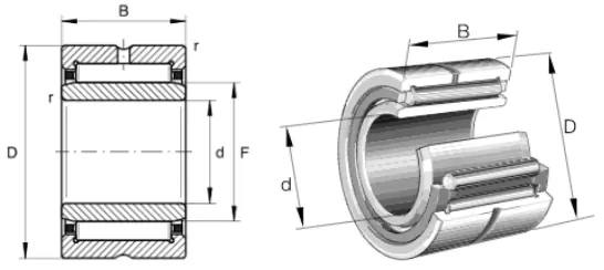 Игольчатый роликовый подшипник HGF NA4928