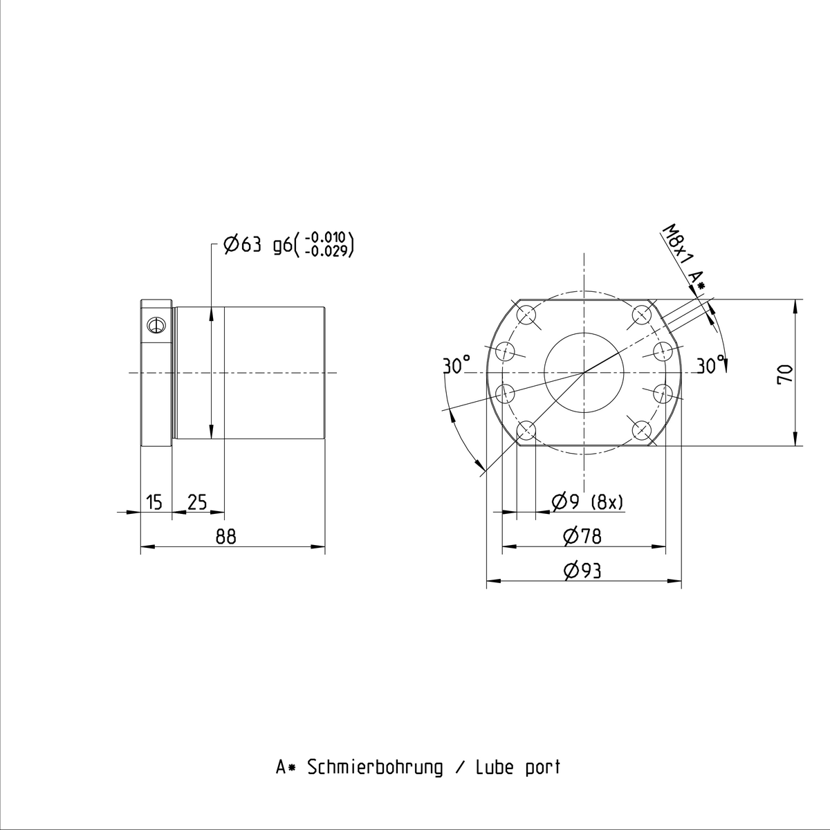 Одинарная гайка с фланцем Bosch Rexroth FEM-E-B 40X20RX6-3 [R150247083]
