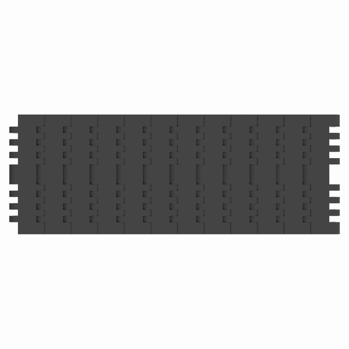 Rexnord 7705 Straight Running Solid Top, Material: Black Abrasion Resistant Polyamide, Width: 4.5in, Pitch: 1in - 81445361