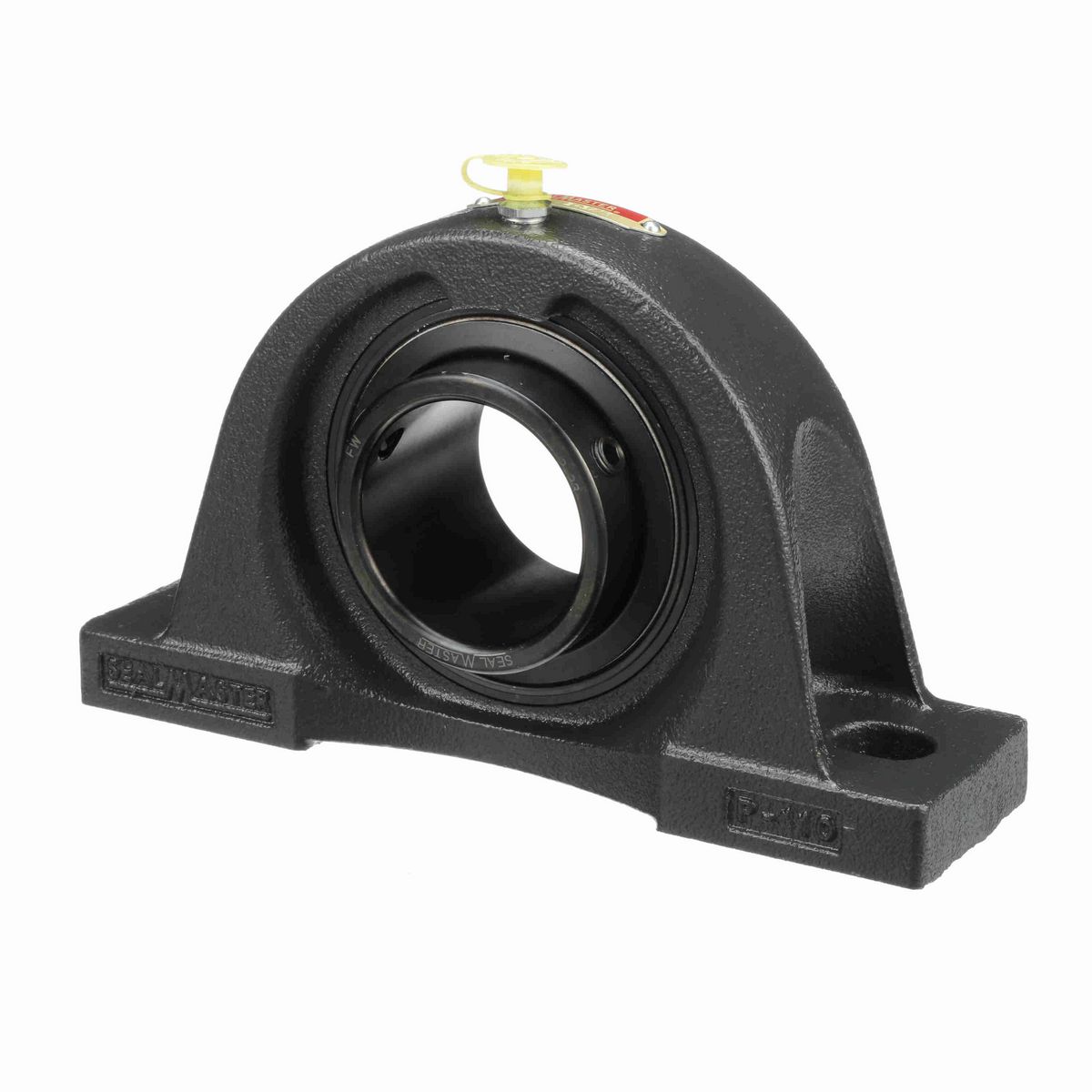 Sealmaster Mounted Cast Iron Two Bolt Pillow Block Ball Bearing - 52100 Bearing Steel, Black Oxided - Setscrew Lock - NP-35