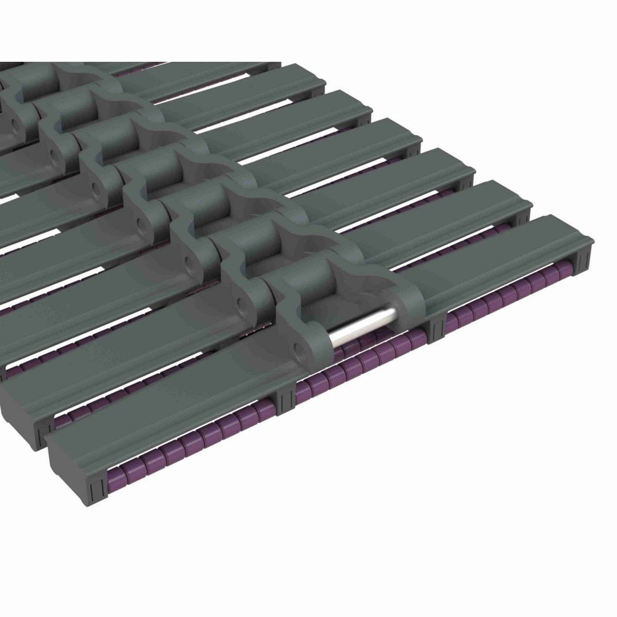 Rexnord HDFM LBP Side-flexing Low Backline Pressure, Material: Internally Lubricated Polyacetal (Grey), Width: 10in, Pitch: 1.5in - 752.88.19