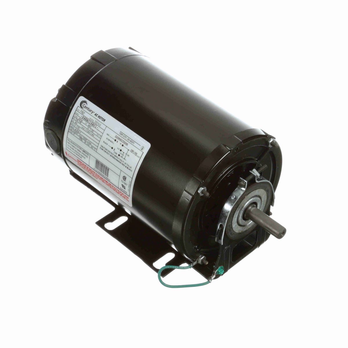 Century General Purpose Motor, 1/4-1/8 HP, 1 Ph, 60 Hz, 115 V, 1800 RPM, 48Y Frame, ODP - F427