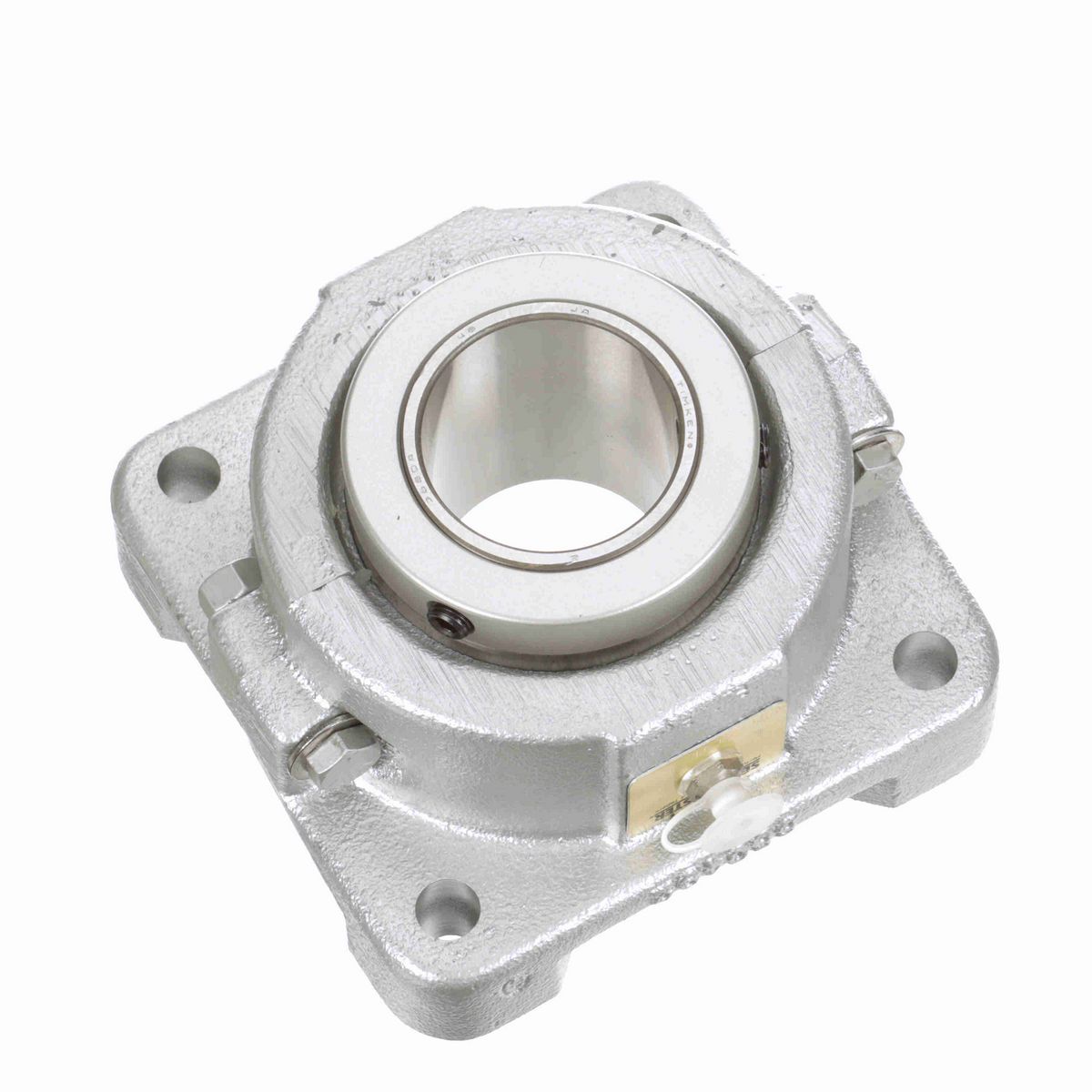 Sealmaster Mounted Flouropolymer Coated Cast Iron Four Bolt Flange Tapered Roller - 52100 Bearing Steel - Collar Mount Lock - Corrosion Resistant - RFBA 200C CR