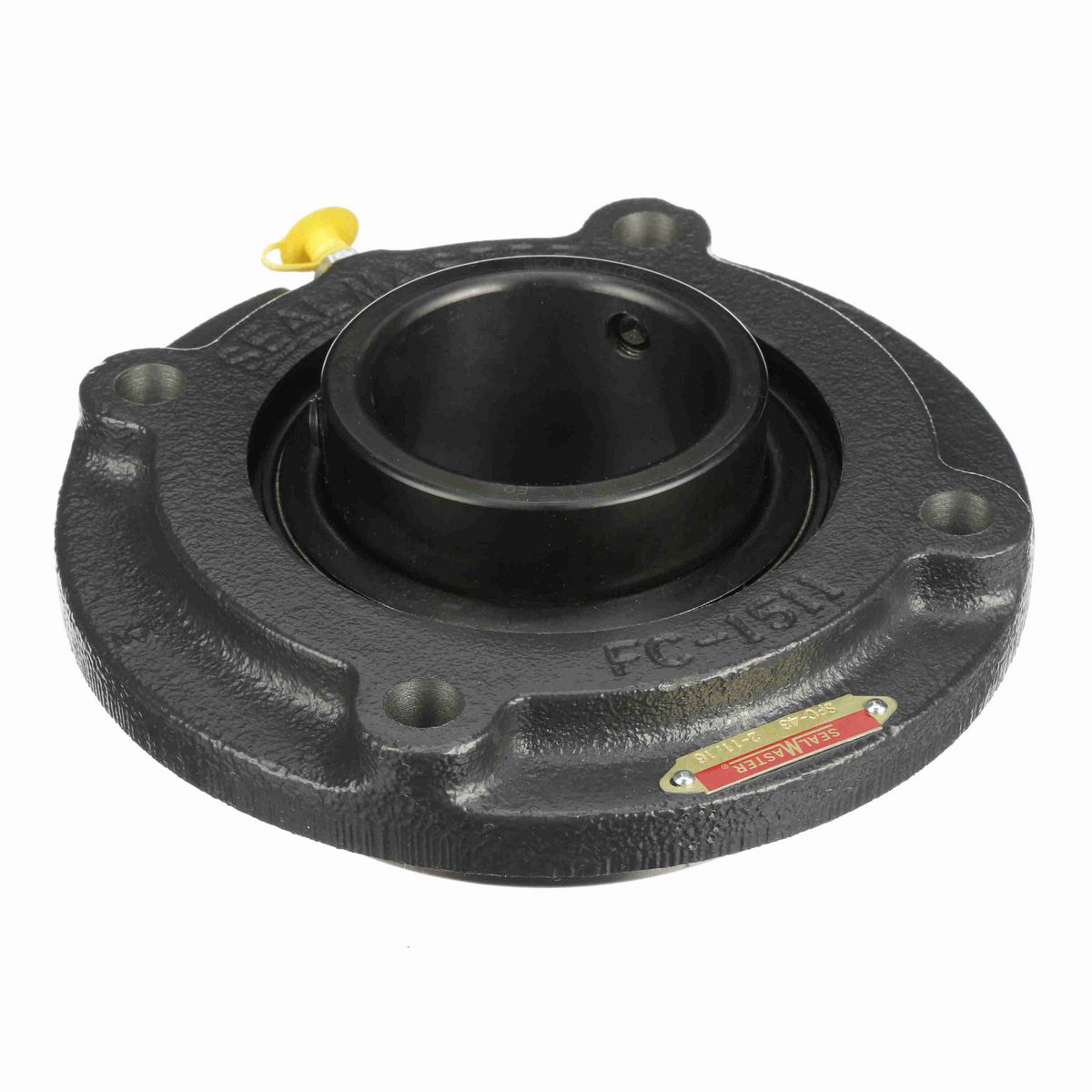 Sealmaster Mounted Cast Iron Flange Cartridge Ball Bearing - 52100 Bearing Steel, Black Oxided - Setscrew Lock - SFC-47C RP
