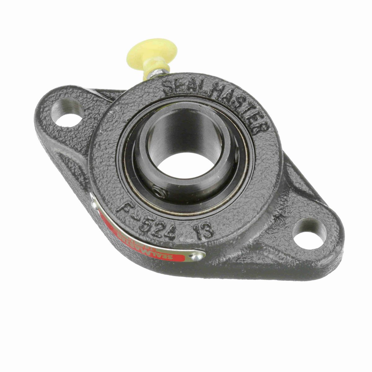 Sealmaster Mounted Cast Iron Two Bolt Flange Ball Bearing - 52100 Bearing Steel, Black Oxided - Setscrew Lock - SFT-211