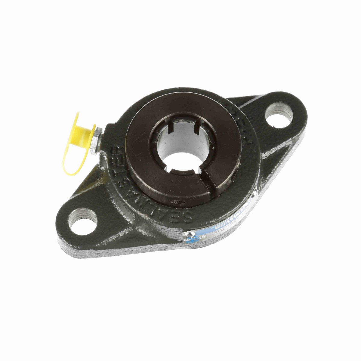 Sealmaster Mounted Cast Iron Two Bolt Flange Ball Bearing - 52100 Bearing Steel, Black Oxided - Concentric Lock - SFT-204TMC