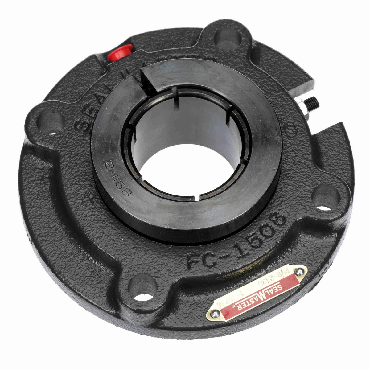 Sealmaster Mounted Cast Iron Two Bolt Flange Ball Bearing - 52100 Bearing Steel, Black Oxided - Concentric Lock - PVR-2130