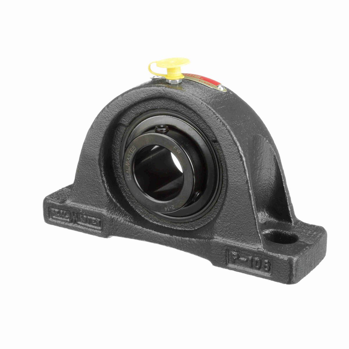 Sealmaster Mounted Cast Iron Two Bolt Pillow Block Ball Bearing - 52100 Bearing Steel, Black Oxided - Setscrew Lock - NP-20