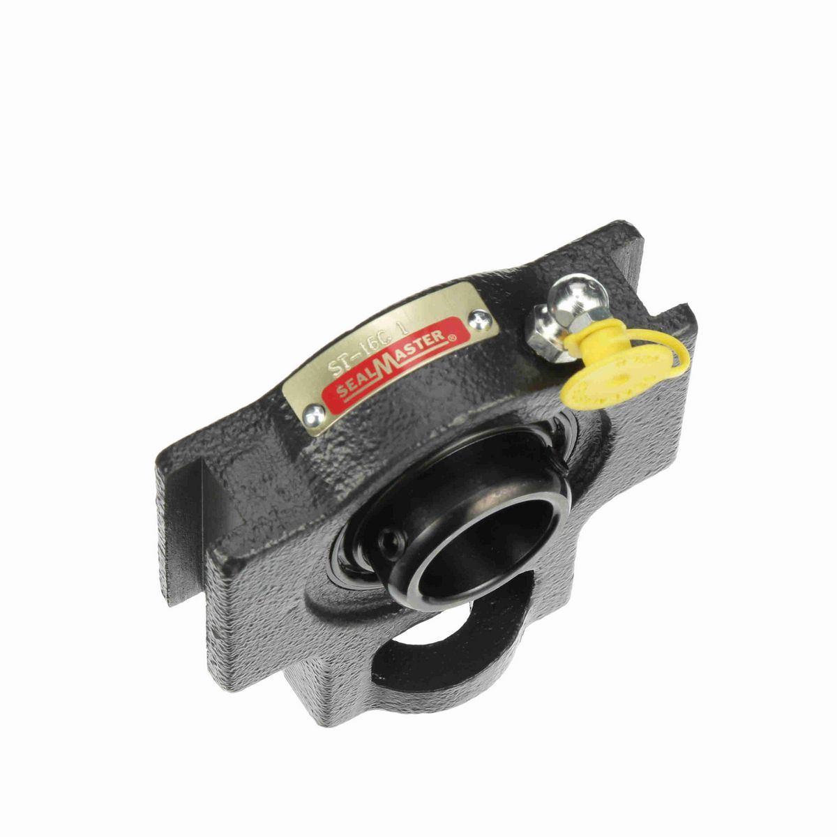 Sealmaster Mounted Cast Iron Wide Slot Take Up Ball Bearing - 52100 Bearing Steel, Black Oxided - Setscrew Lock - ST-16C