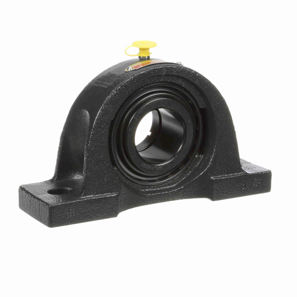 Sealmaster Mounted Cast Iron Two Bolt Pillow Block Ball Bearing - 52100 Bearing Steel, Black Oxided - Concentric Lock - NP-26TC