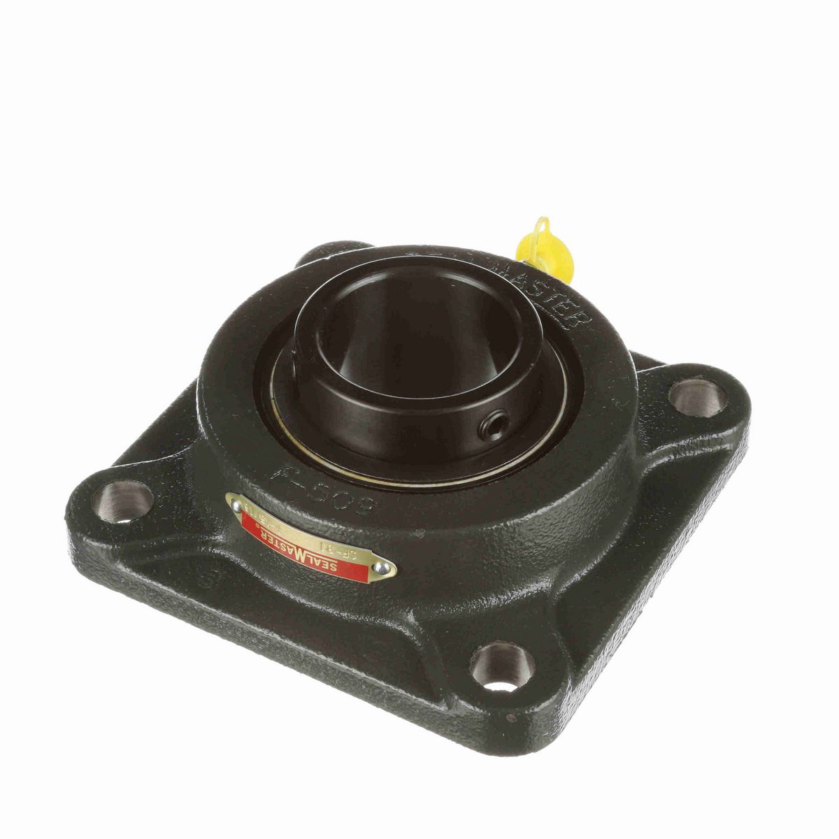 Sealmaster Mounted Cast Iron Four Bolt Flange Ball Bearing - 52100 Bearing Steel, Black Oxided - Setscrew Lock - SF-31