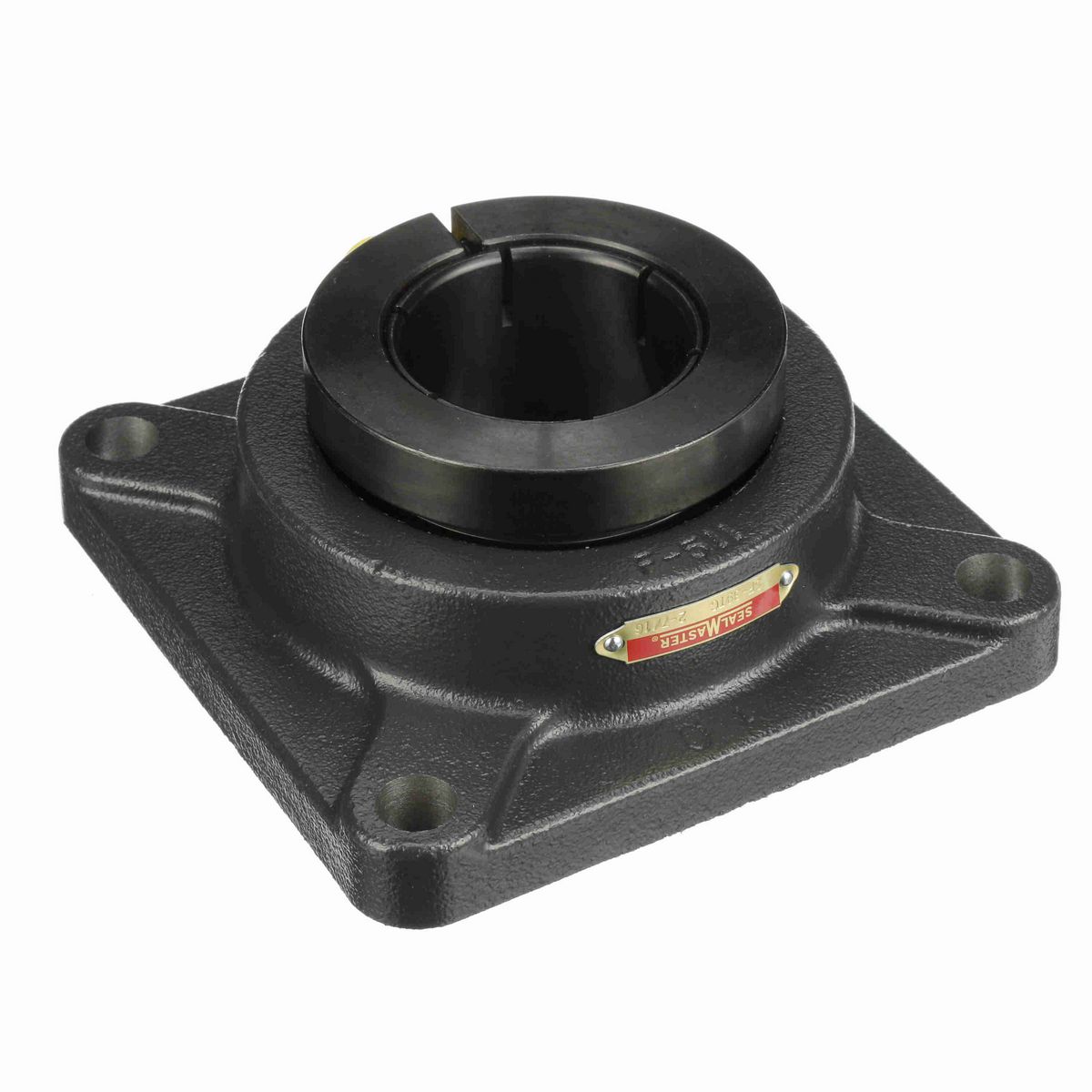 Sealmaster Mounted Cast Iron Four Bolt Flange Ball Bearing - 52100 Bearing Steel, Black Oxided - Concentric Lock - SF-39TC