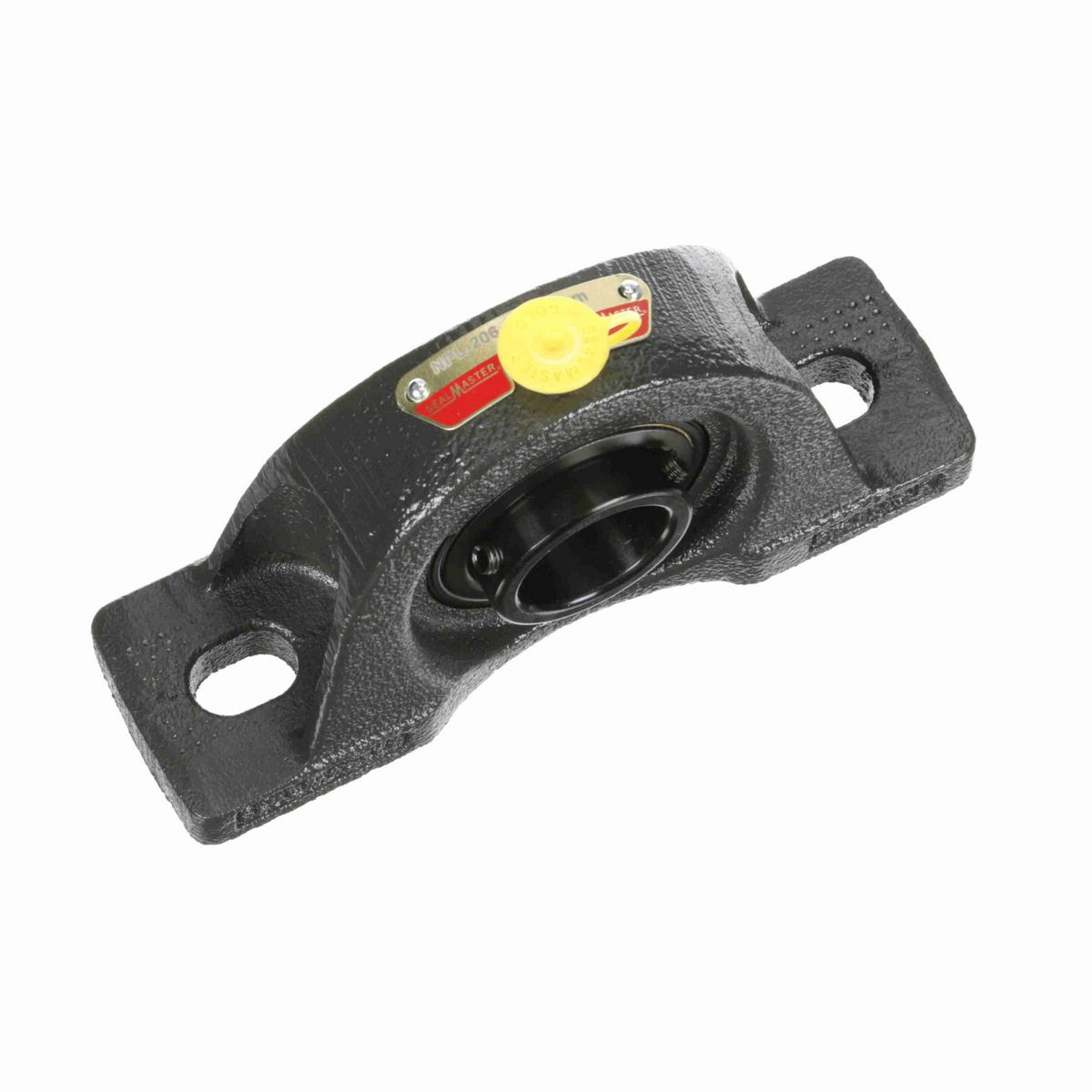 Sealmaster Mounted Cast Iron Two Bolt Low Base Pillow Block Ball Bearing - 52100 Bearing Steel, Black Oxided - Setscrew Lock - NPL-206