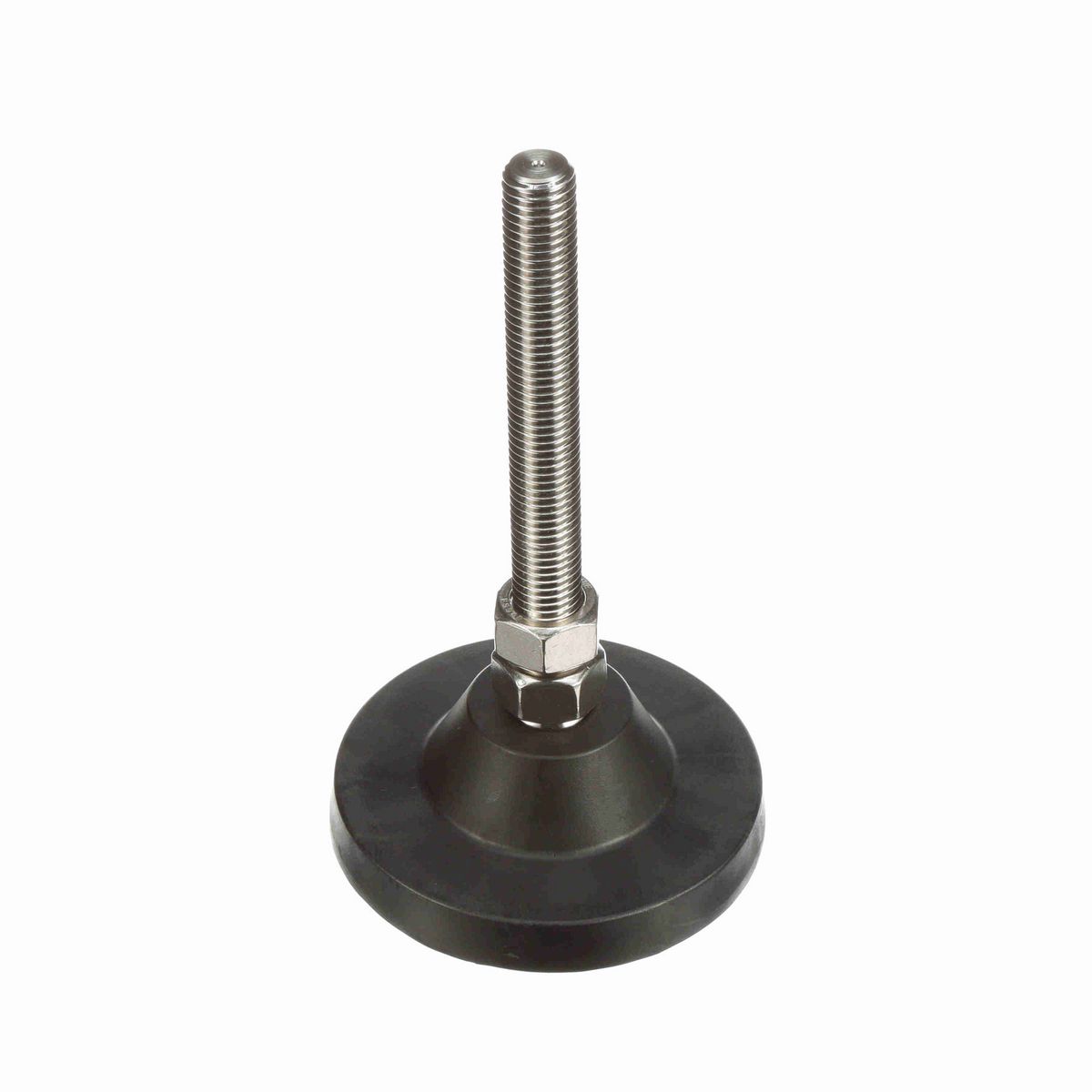 System Plast Articulating Plastic Leveler; Series: VG-513, Base Diameter: 4.84, Spindle Length: 6.15-in, Thread: 3/4-10 - VG-513-01-S34-L8