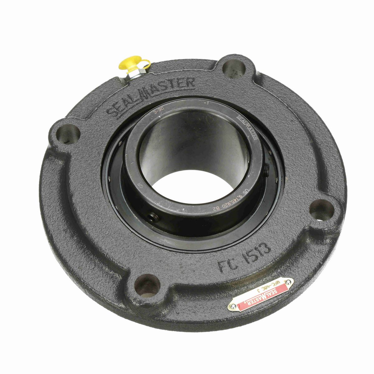 Sealmaster Mounted Cast Iron Flange Cartridge Ball Bearing - 52100 Bearing Steel, Black Oxided - Setscrew Lock - MFC-48C