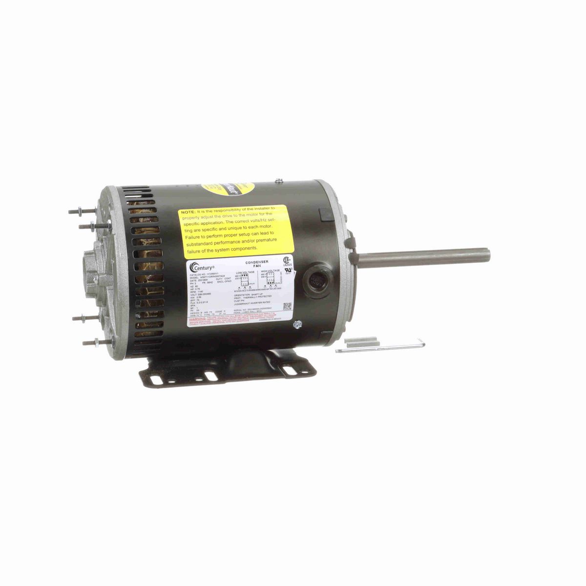 Century JuggerNaut® Condenser Fan Motor, 0.75 HP, 3 Ph, 60 Hz, 230/460 V, 1200 RPM, 56HZ Frame, OPAO - H1056AV1