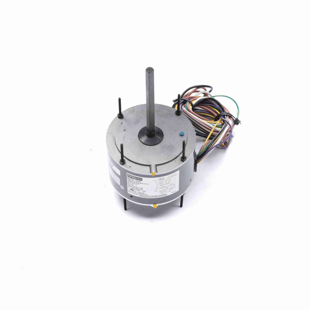 FASCO Condenser Fan Motor, 1/8 HP, 1 Ph, 60 Hz, 208-230 V, 1075 RPM, 1 Speed, 48 Frame, TEAO - D919