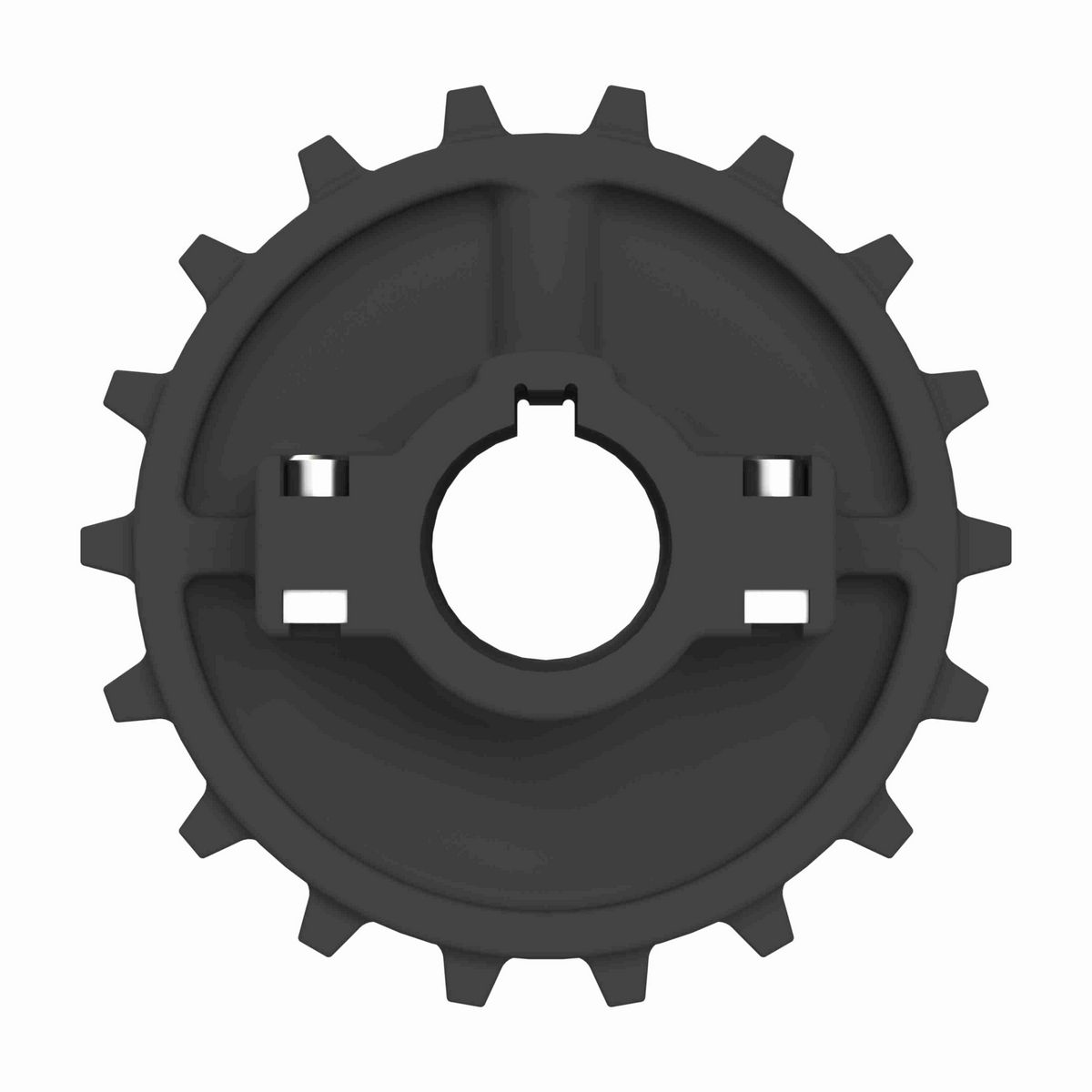 Rexnord 7700 Series Split Molded Nylon Sprocket with 18 Teeth and 25mm Round Shaft-Ready Bore with Keyway - 614-60-25