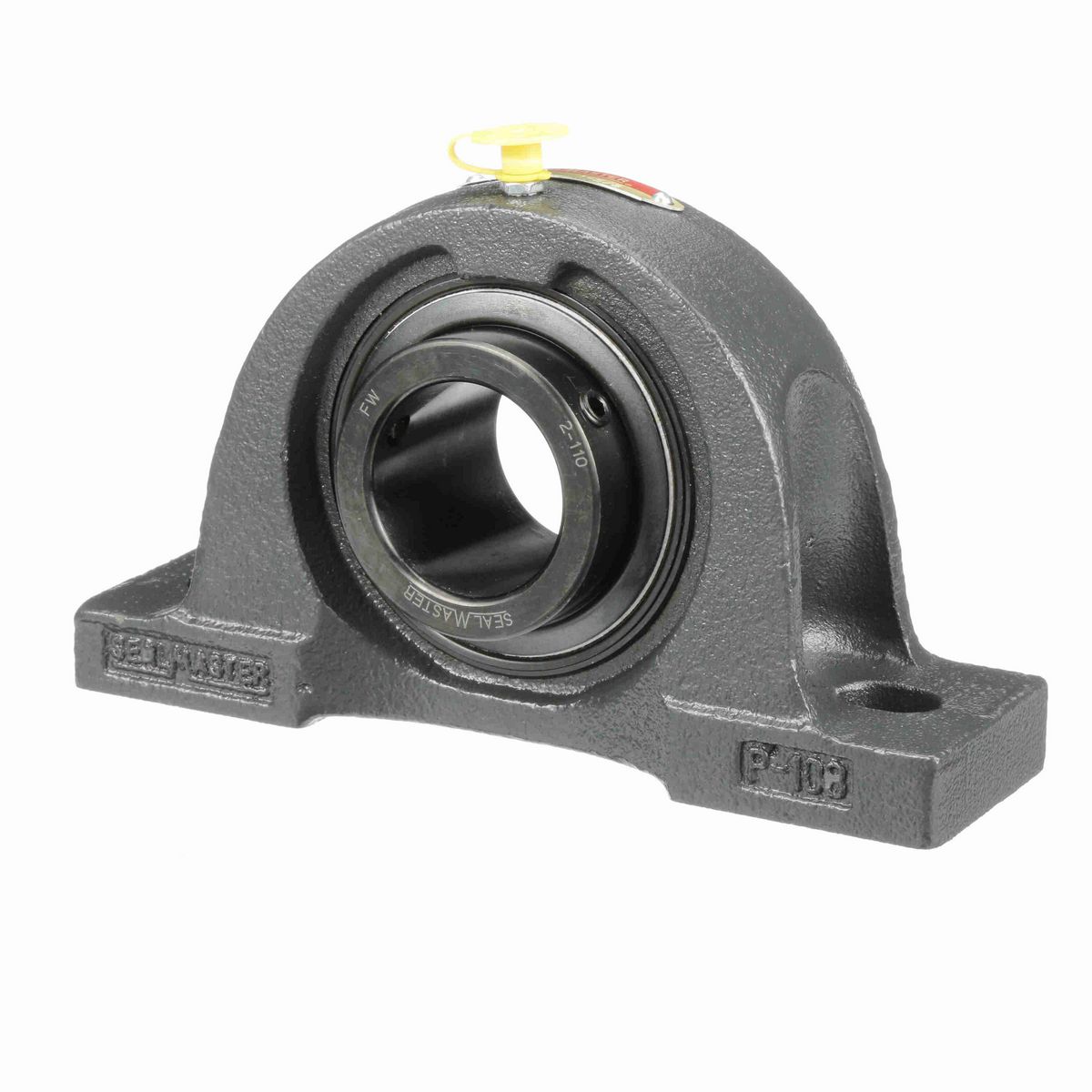 Sealmaster Mounted Cast Iron Two Bolt Pillow Block Ball Bearing - 52100 Bearing Steel, Black Oxided - Setscrew Lock - NP-26
