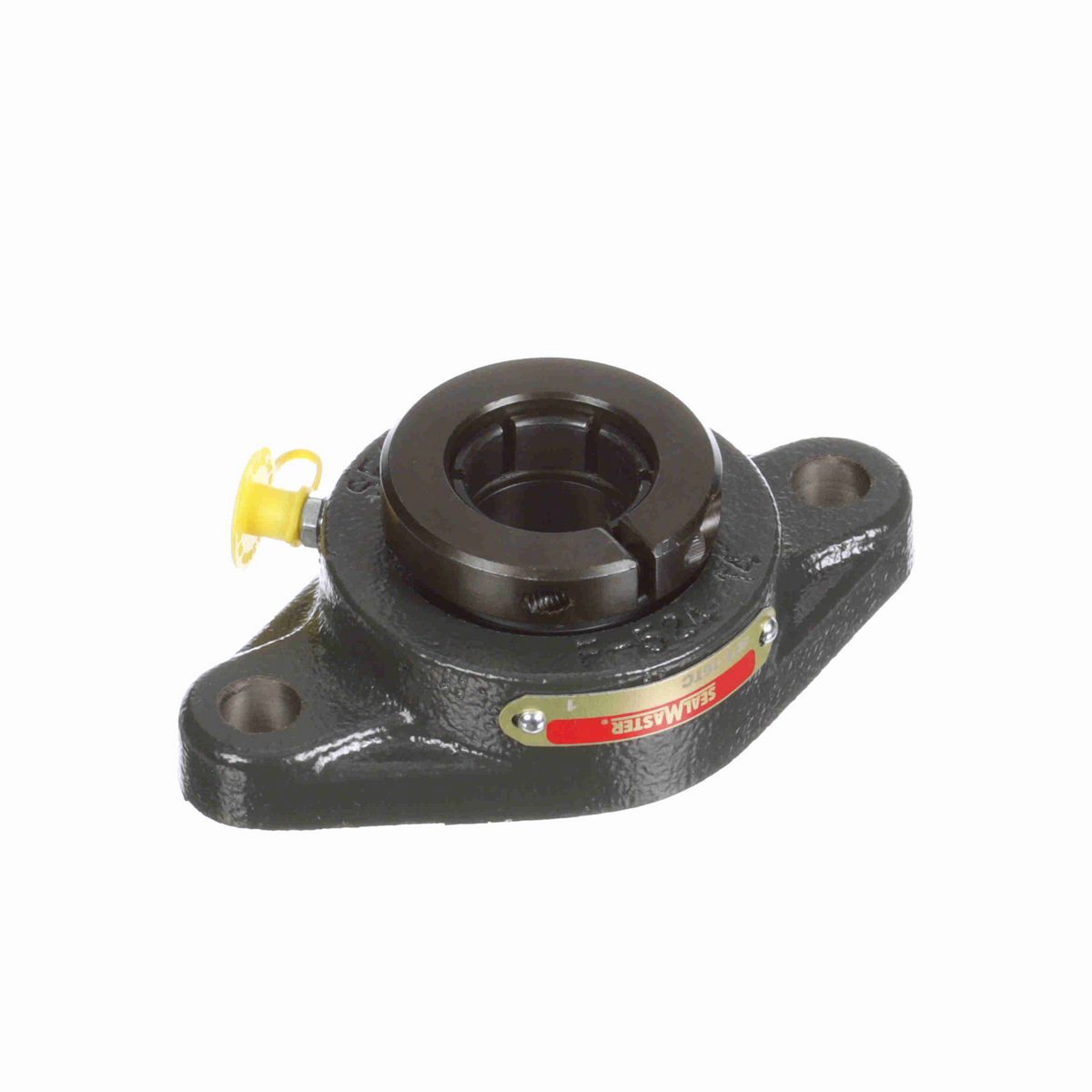 Sealmaster Mounted Cast Iron Two Bolt Flange Ball Bearing - 52100 Bearing Steel, Black Oxided - Concentric Lock - SFT-16TC