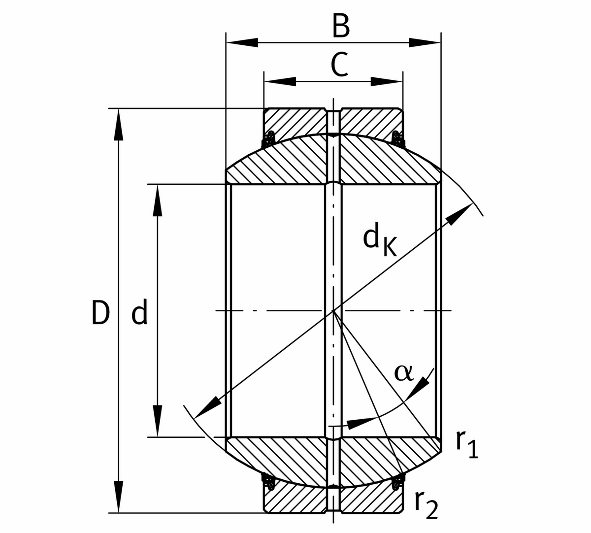 Сферический шарнирный подшипник INA GE80-FO-2TS
