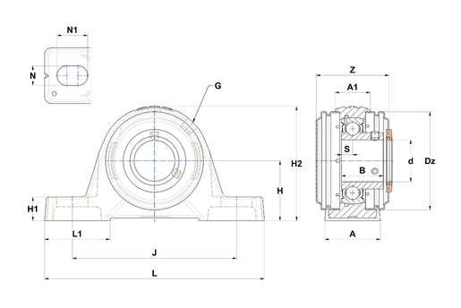 Фланцевый подшипниковый узел SNR USPE207T20CC