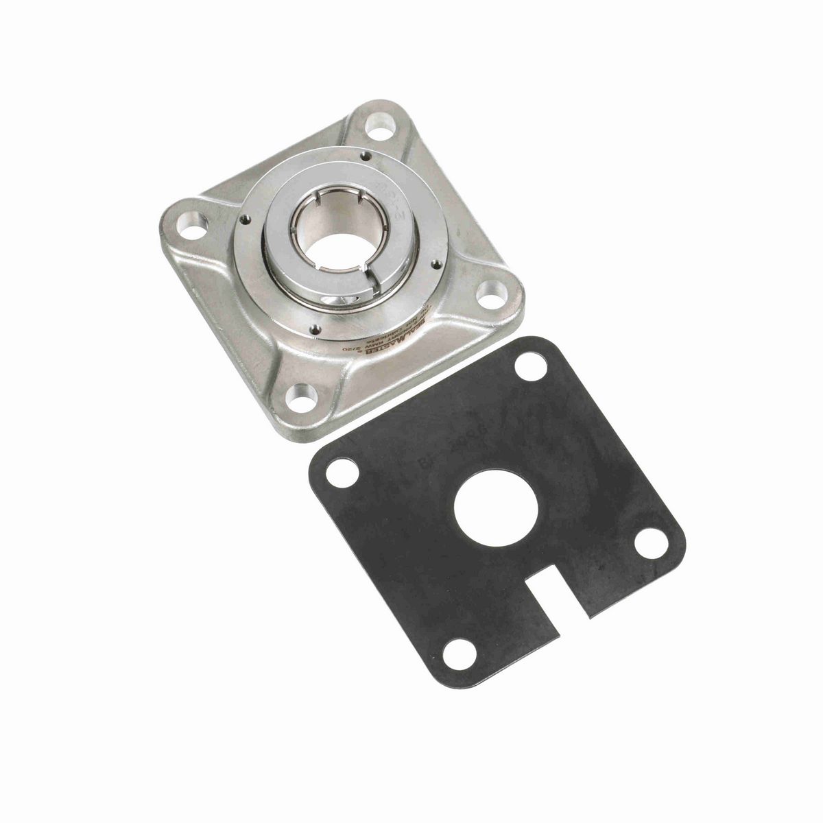 Sealmaster Mounted Stainless Steel Four Bolt Flange Ball Bearing - 52100 Bearing Steel, Phosphorus Nickel Coated - Concentric Lock - Corrosion Resistant - Reduced Maintenance - Lubed for Life - CRBFS-PN20RT RMW