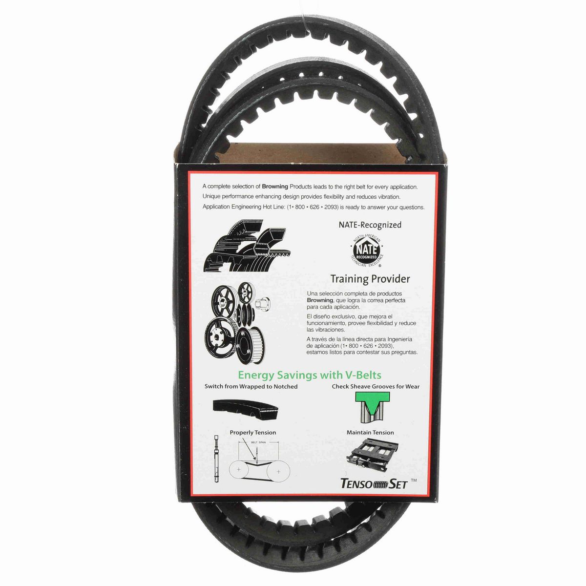 Browning EPDM Notched Belt 98% Efficient - AX66