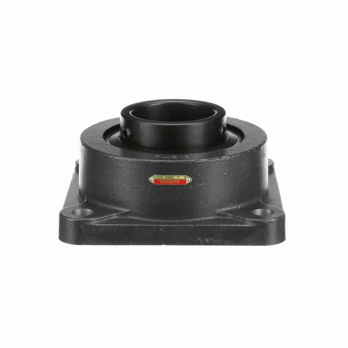 Sealmaster Mounted Cast Iron Four Bolt Flange Ball Bearing - 52100 Bearing Steel, Black Oxided - Setscrew Lock - MSF-64