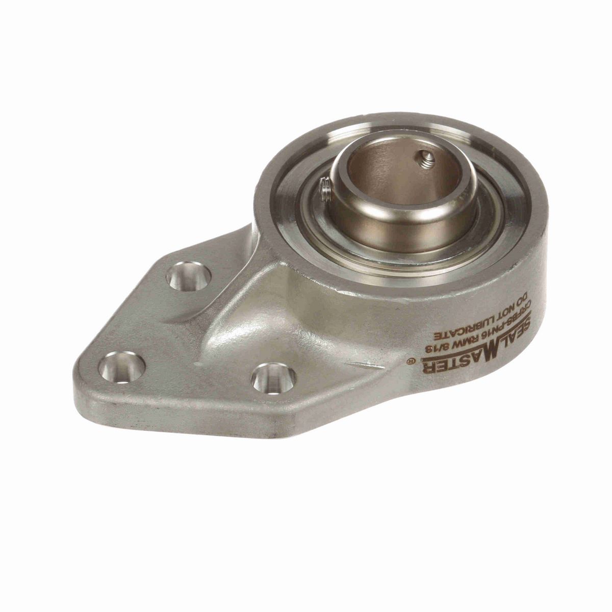 Sealmaster Mounted Stainless Steel Three Bolt Flange Bracket Ball Bearing - 52100 Bearing Steel, Phosphorus Nickel Coated - Setscrew Lock - Corrosion Resistant - Reduced Maintenance - Lubed for Life - CRFBS-PN16 RMW