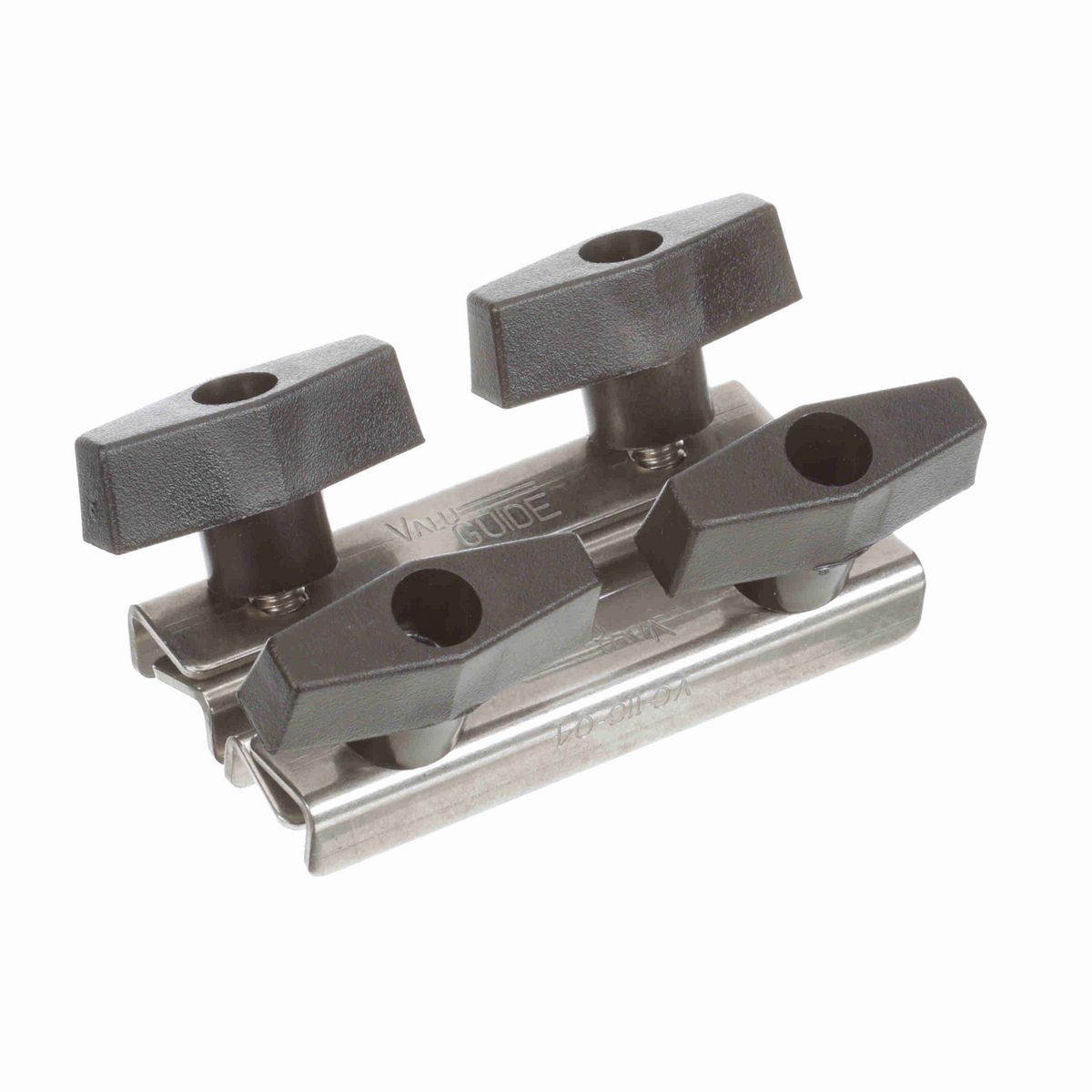 System Plast Rail Splice Clamp w/ 2 Knobs, Stainless Steel, 4" - VG-118-04K